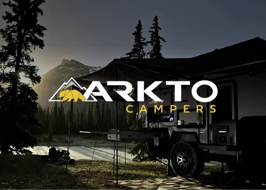 Illustrated ARKTO off-road travel trailer